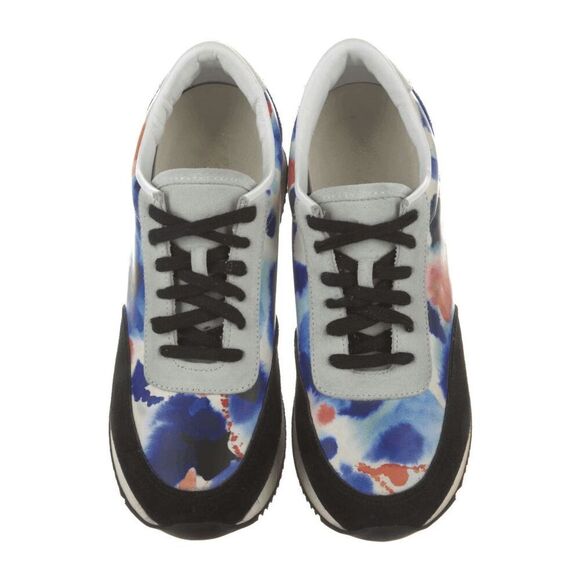 Loeffler Randall Women's Suede Tie-Dye Print Sneakers Blue Multicolor Lace-Up Sh - Picture 5 of 5